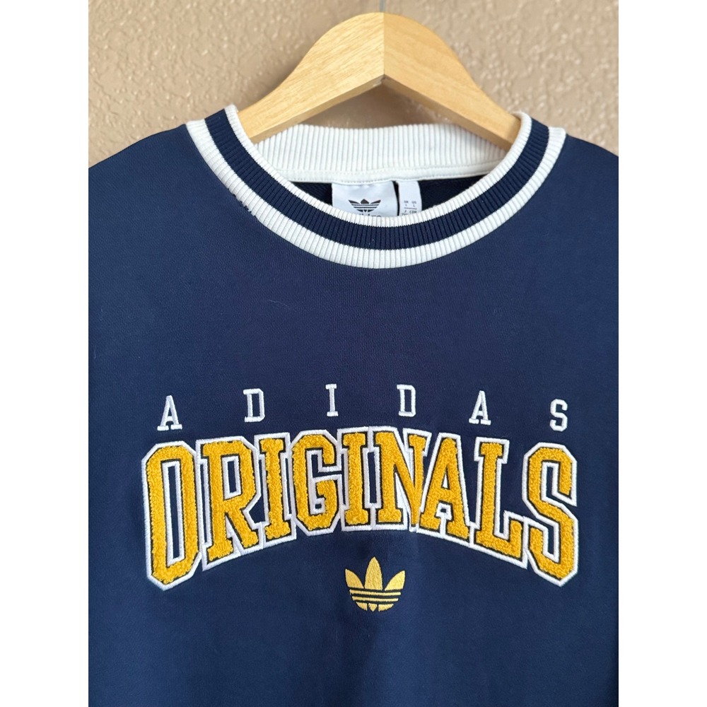 Adidas Originals Retro Revival Logo Graphic Sweatshirt Navy Blue Mens Large - Picture 6 of 10